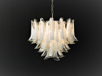 Murano Chandelier | 53 Clear cone leaf glasses