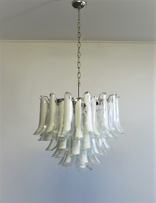 Murano Chandelier | 53 Clear cone leaf glasses