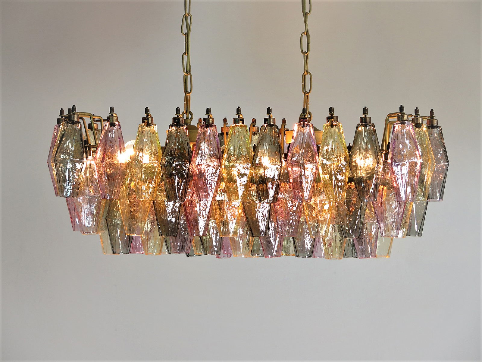 Murano Chandelier – 84 Multicoloured Poliedri Glass – detail 7 – Murano Classics