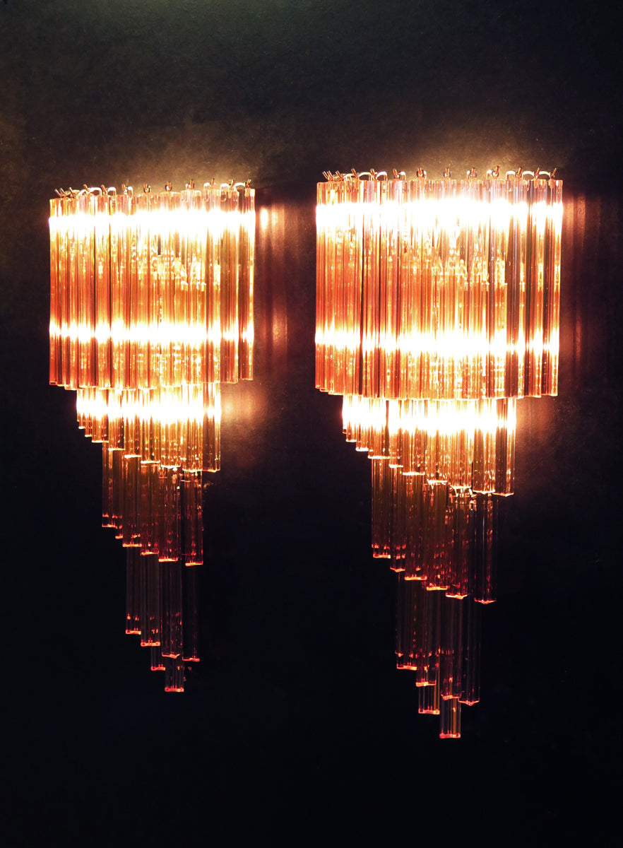 Murano Vegglampe | 41 Rosa Prismeglass | 1 par