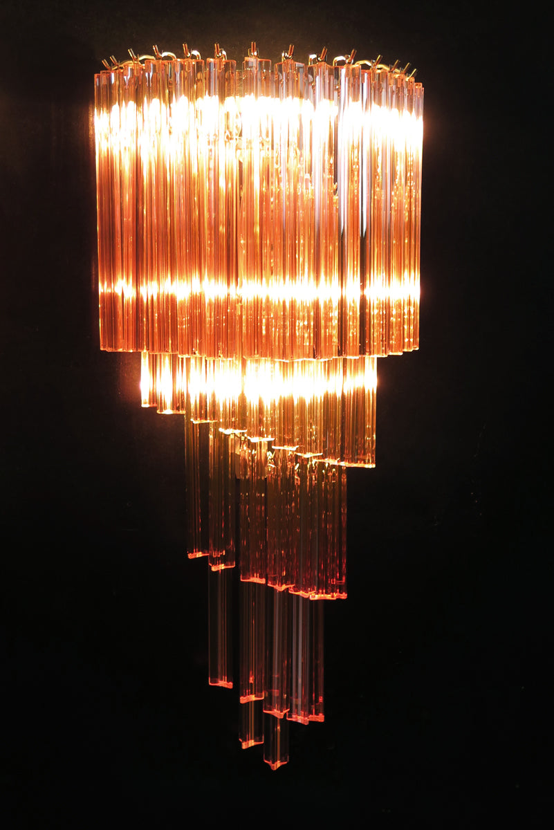 Murano Wall Lamp – 41 Pink Prism Glass – Set of 2 – detail 3 – Murano Classics