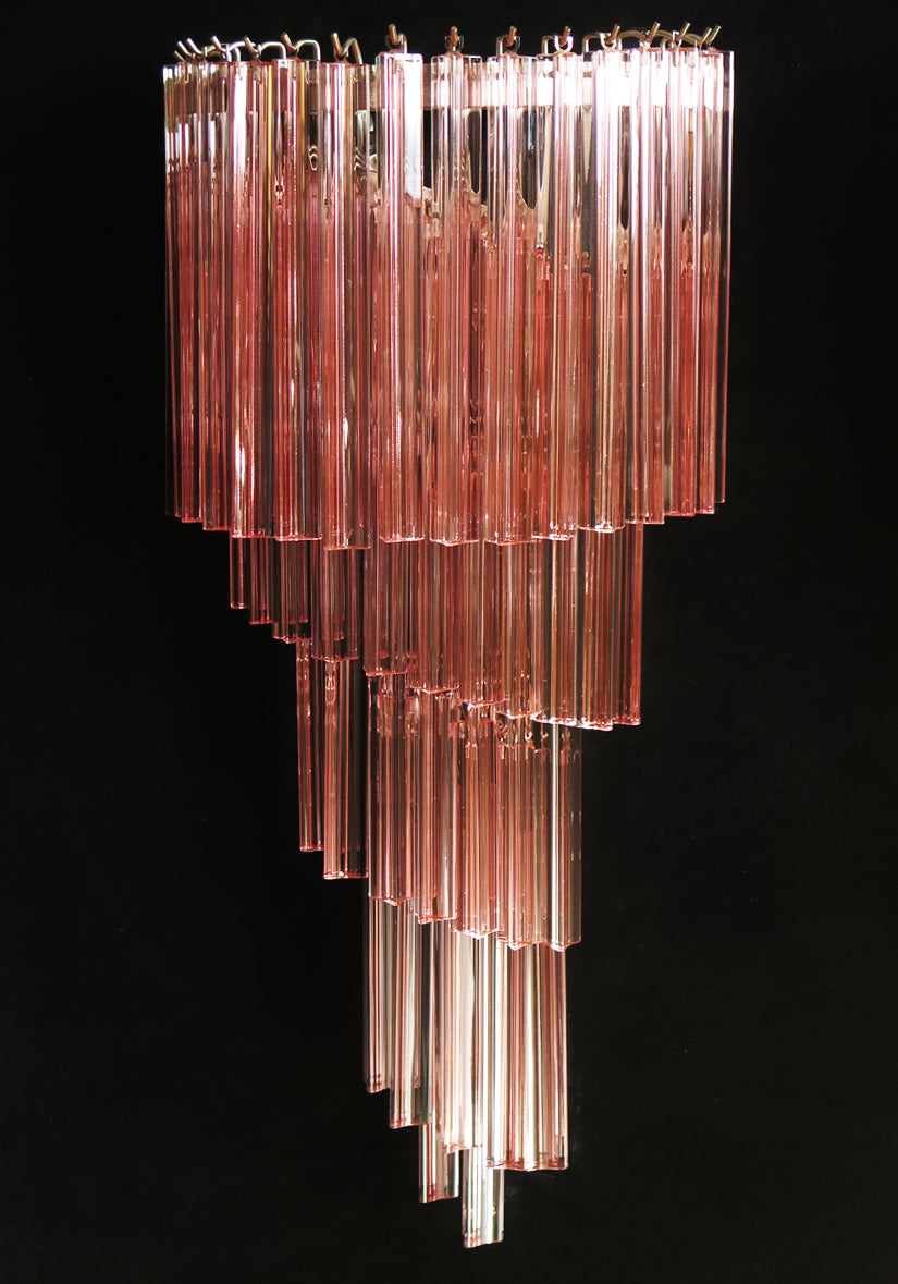 Murano Wall Lamp – 41 Pink Prism Glass – Set of 2 – detail 5 – Murano Classics