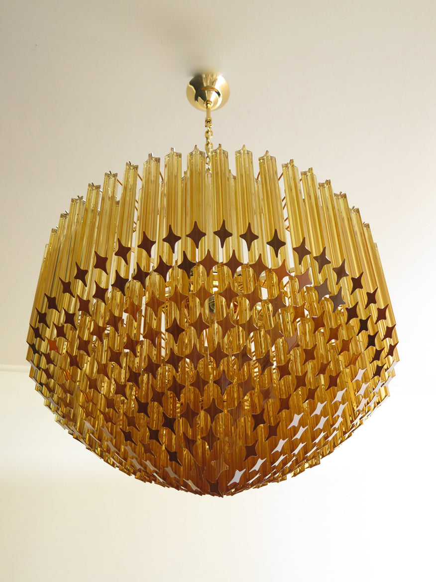 Murano Chandelier | 265 Yellow Prism glasses