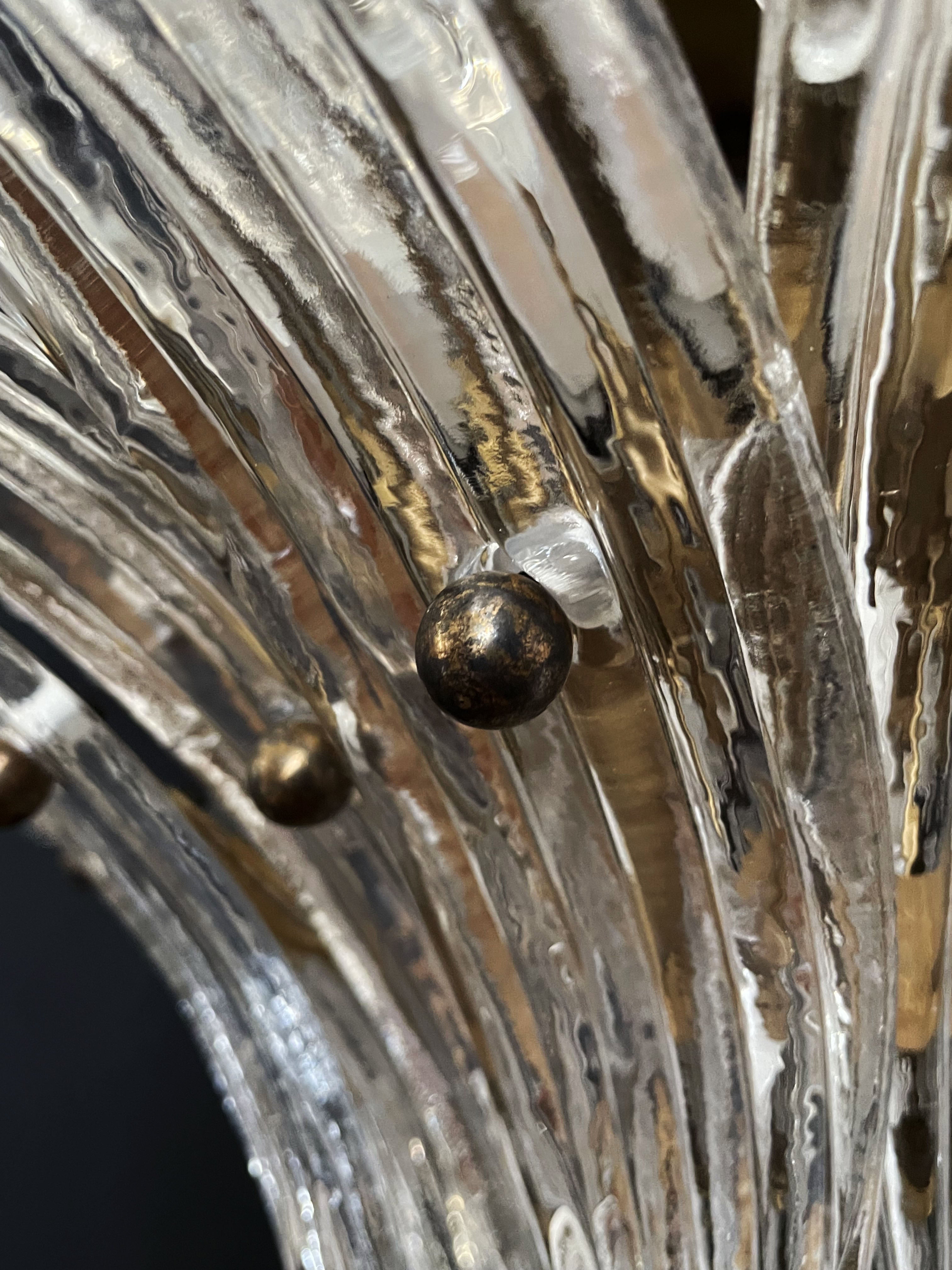 Murano Chandelier – 163 Clear Palmette Glass – detail 9 – Murano Classics