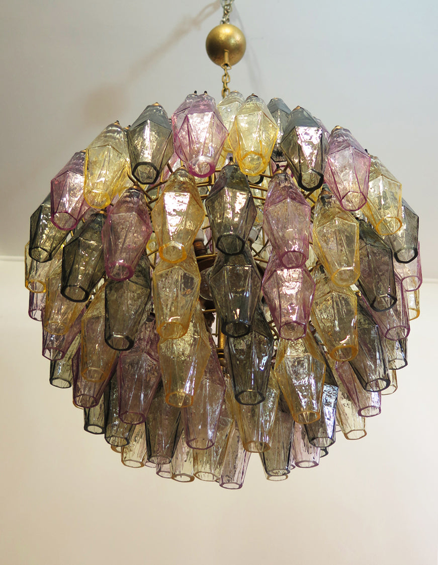 Murano Kronleuchter – 140 Mehrfarbige Poliedriglas-Elemente – Detail 2 – Murano Classics