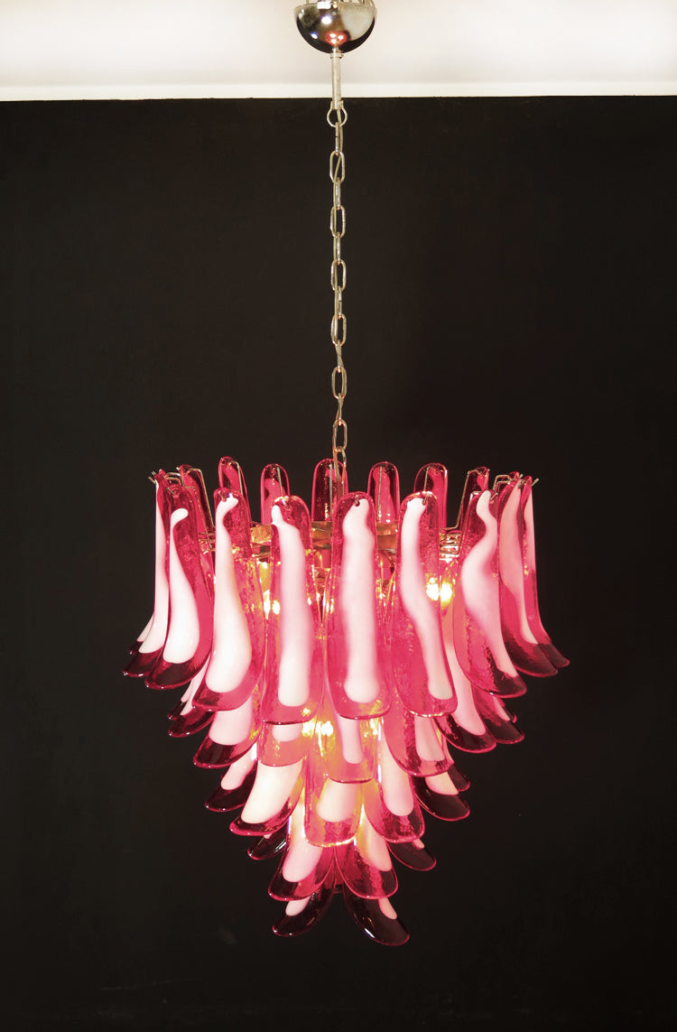 Murano Chandelier | 52 Red Cone Leaf Glasses