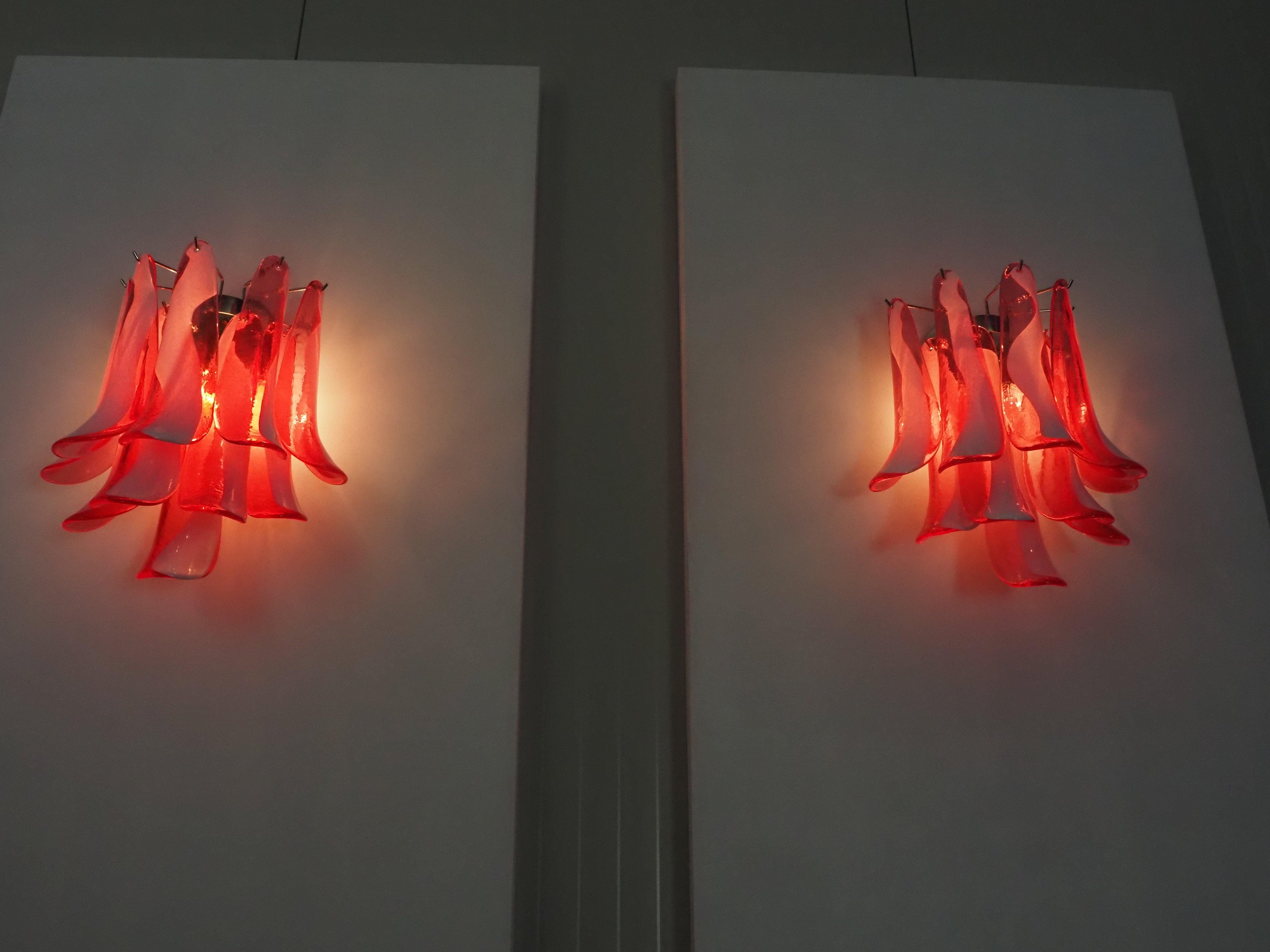 Murano Wandlamp – 10 Rood Bloemblaadjeglas – Set van 2 – detail 9 – Murano Classics
