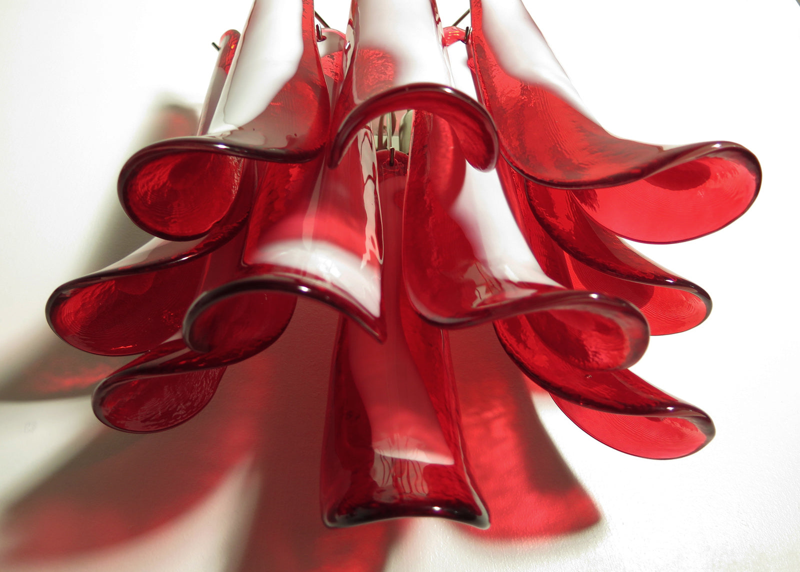 Murano Wandlamp – 10 Rood Bloemblaadjeglas – Set van 2 – detail 3 – Murano Classics