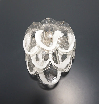 Murano Vegglampe | 10 Klare Konglebladglass | 1 par