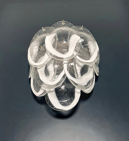 Murano Vegglampe | 10 Klare Konglebladglass | 1 par