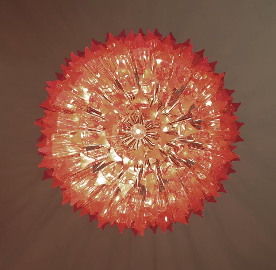 Lampadario Murano – 242 Vetro a Prismi Rosa – dettaglio 1 – Murano Classics