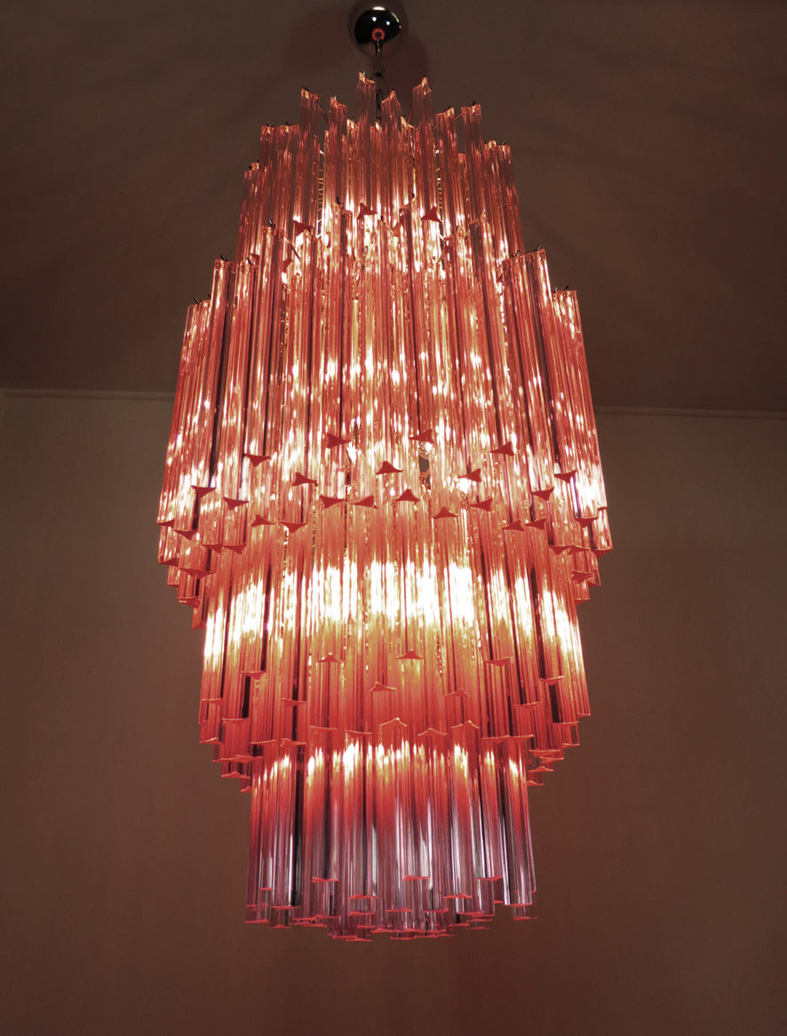Murano Kronleuchter – 242 Rosa Prismenglas – Detail 4 – Murano Classics