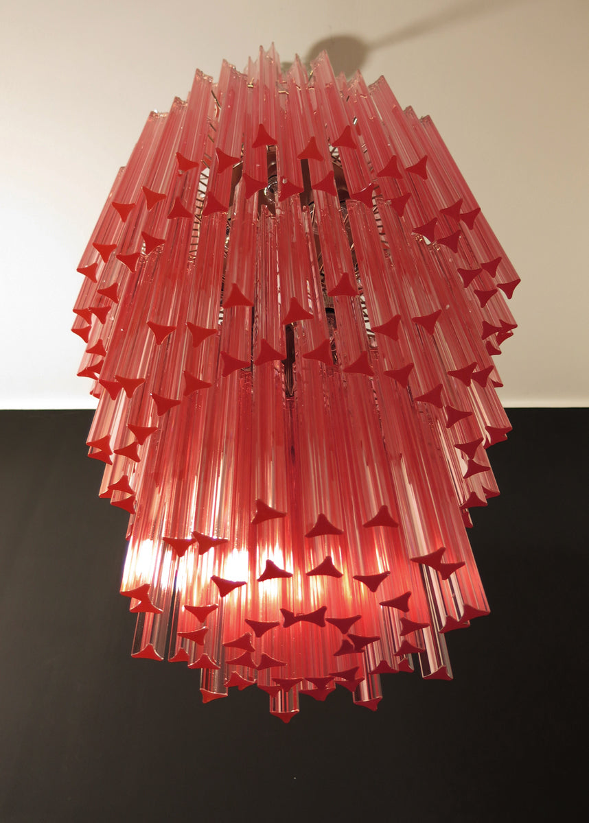 Lampadario Murano – 242 Vetro a Prismi Rosa – Murano Classics