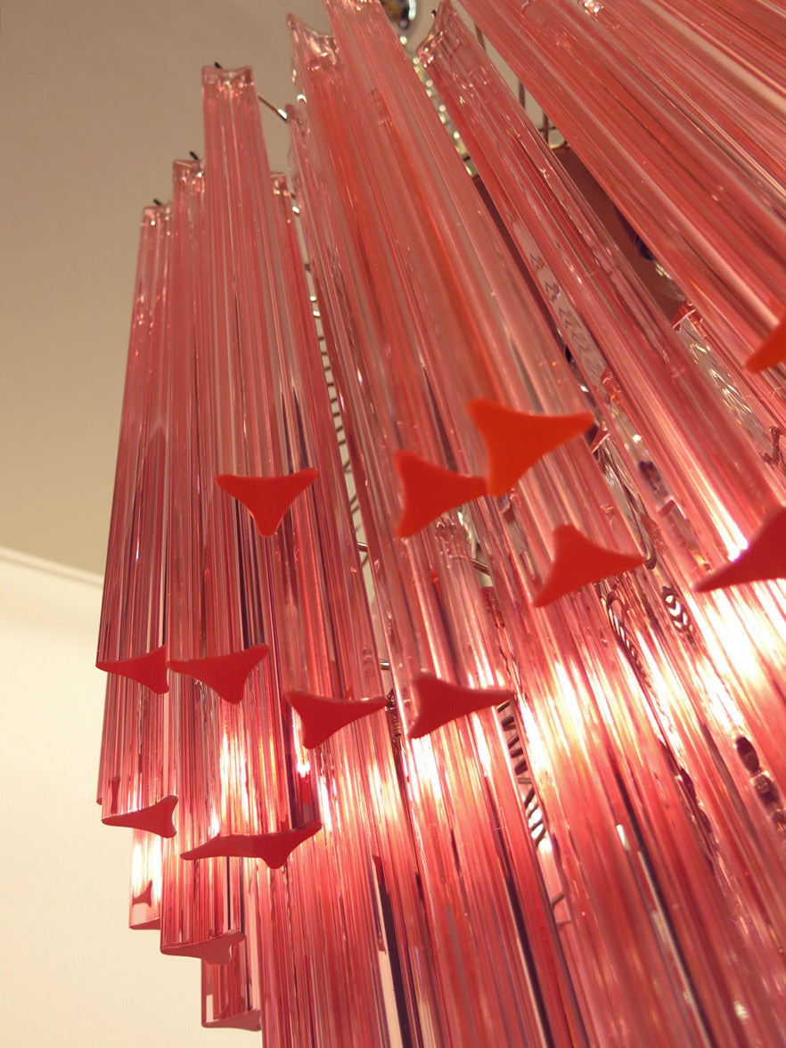 Murano Kroonluchter – 184 Roze Prismaglas – detail 2 – Murano Classics
