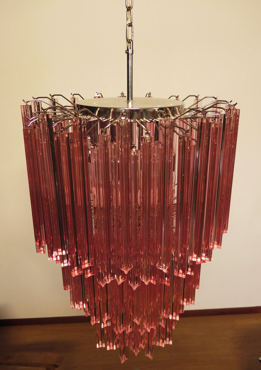 Murano Kroonluchter – 184 Roze Prismaglas – detail 3 – Murano Classics