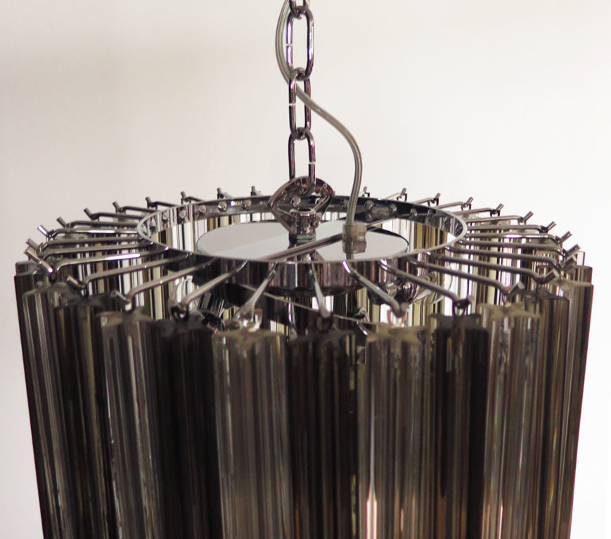 Lampadario Murano – 86 Vetri a Prismi Trasparenti e Affumicati – dettaglio 3 – Murano Classics