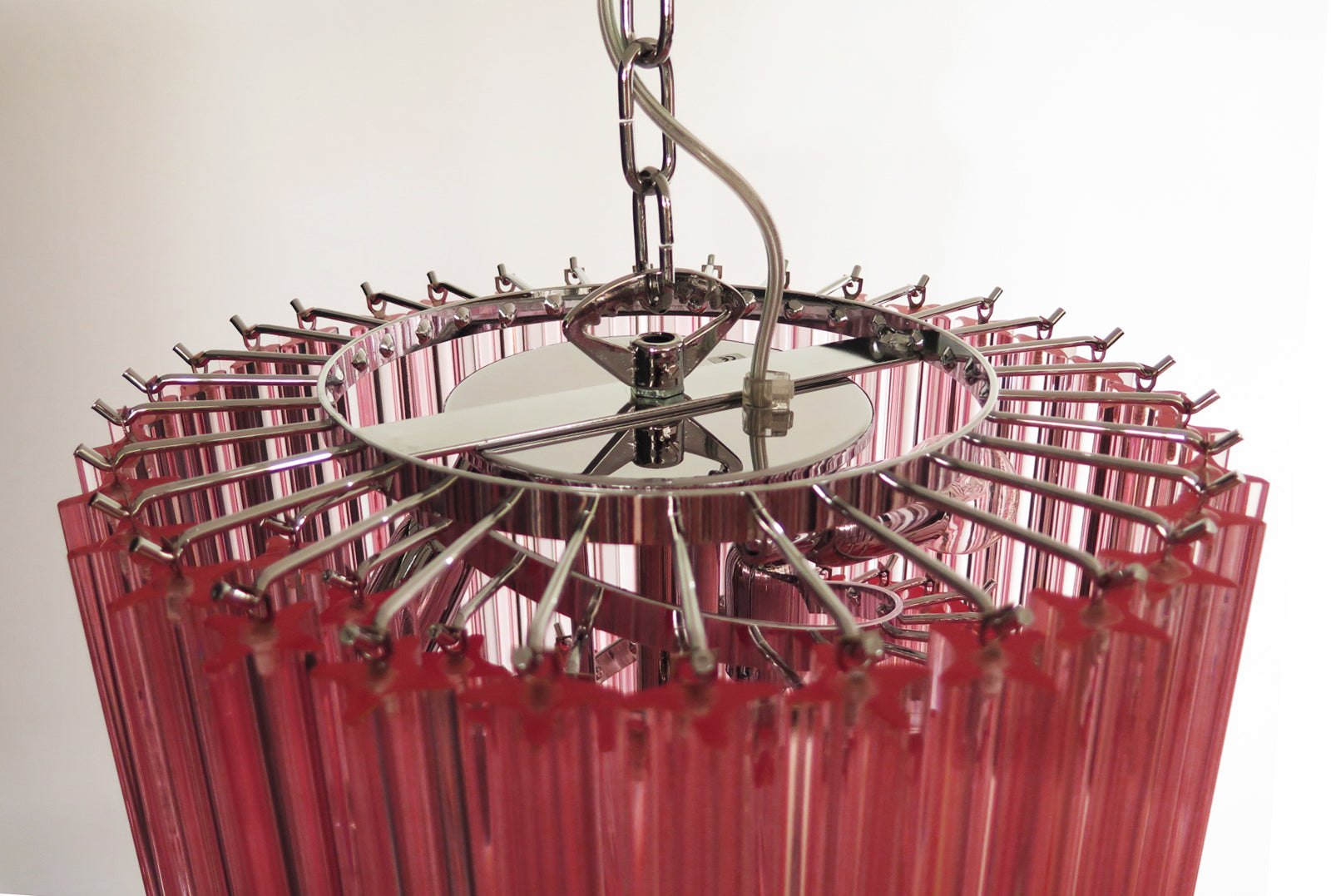 Lampadario Murano – 86 Vetro a Prismi Rosa – dettaglio 4 – Murano Classics