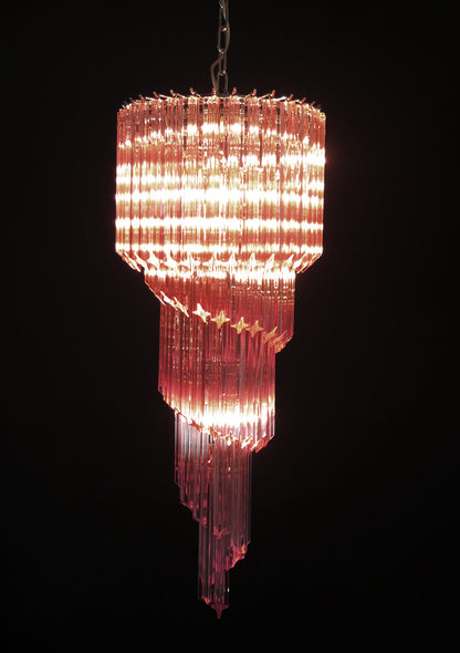 Murano Chandelier | 86 Pink Prism glass