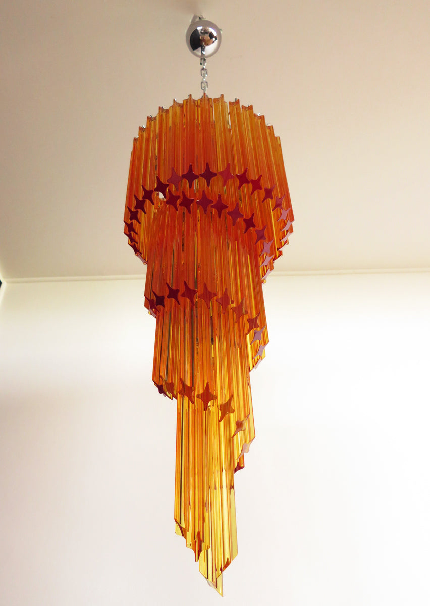 Lampadario Murano – 86 Vetri a Prismi Gialli – dettaglio 2 – Murano Classics