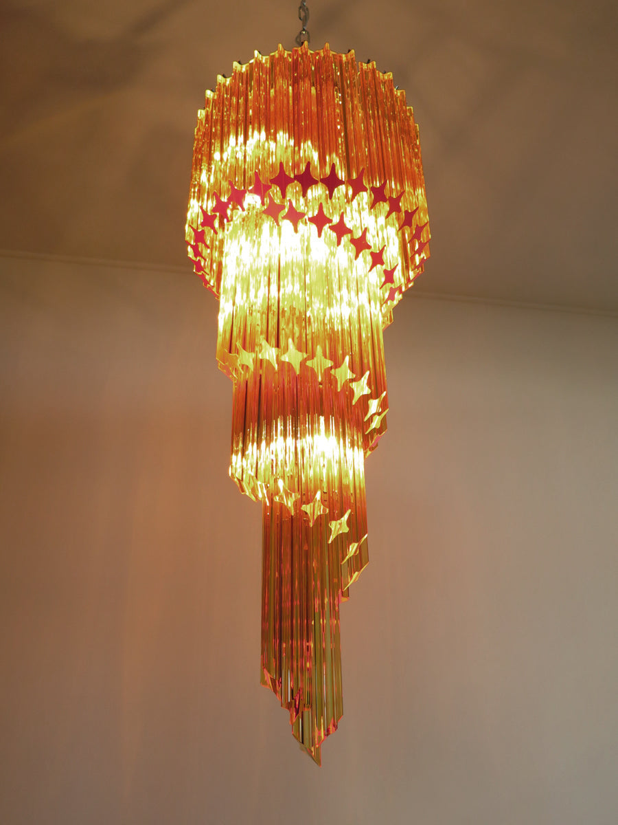 Lampadario Murano – 86 Vetri a Prismi Gialli – dettaglio 7 – Murano Classics