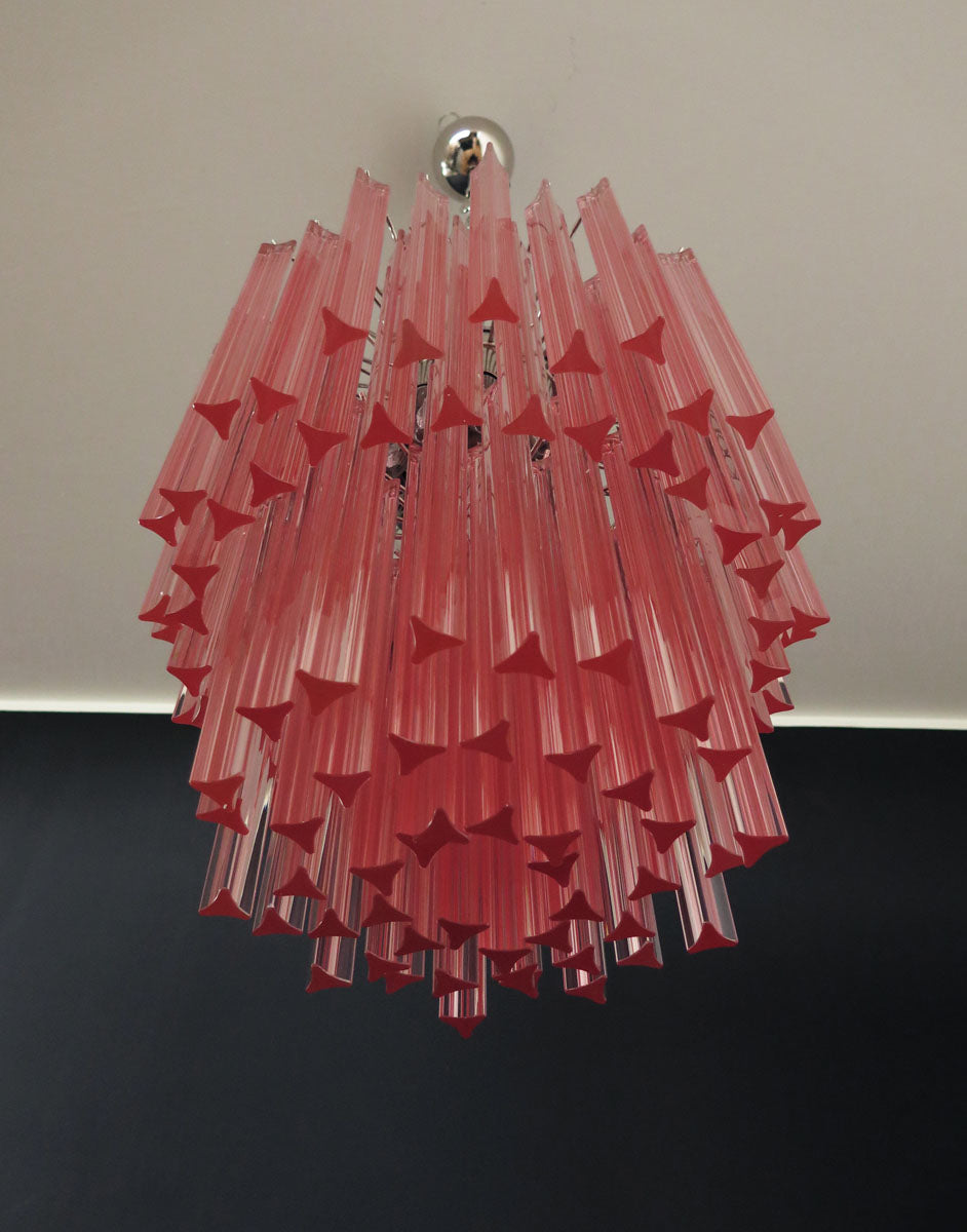 Murano Chandelier | 107 Pink Prism glass