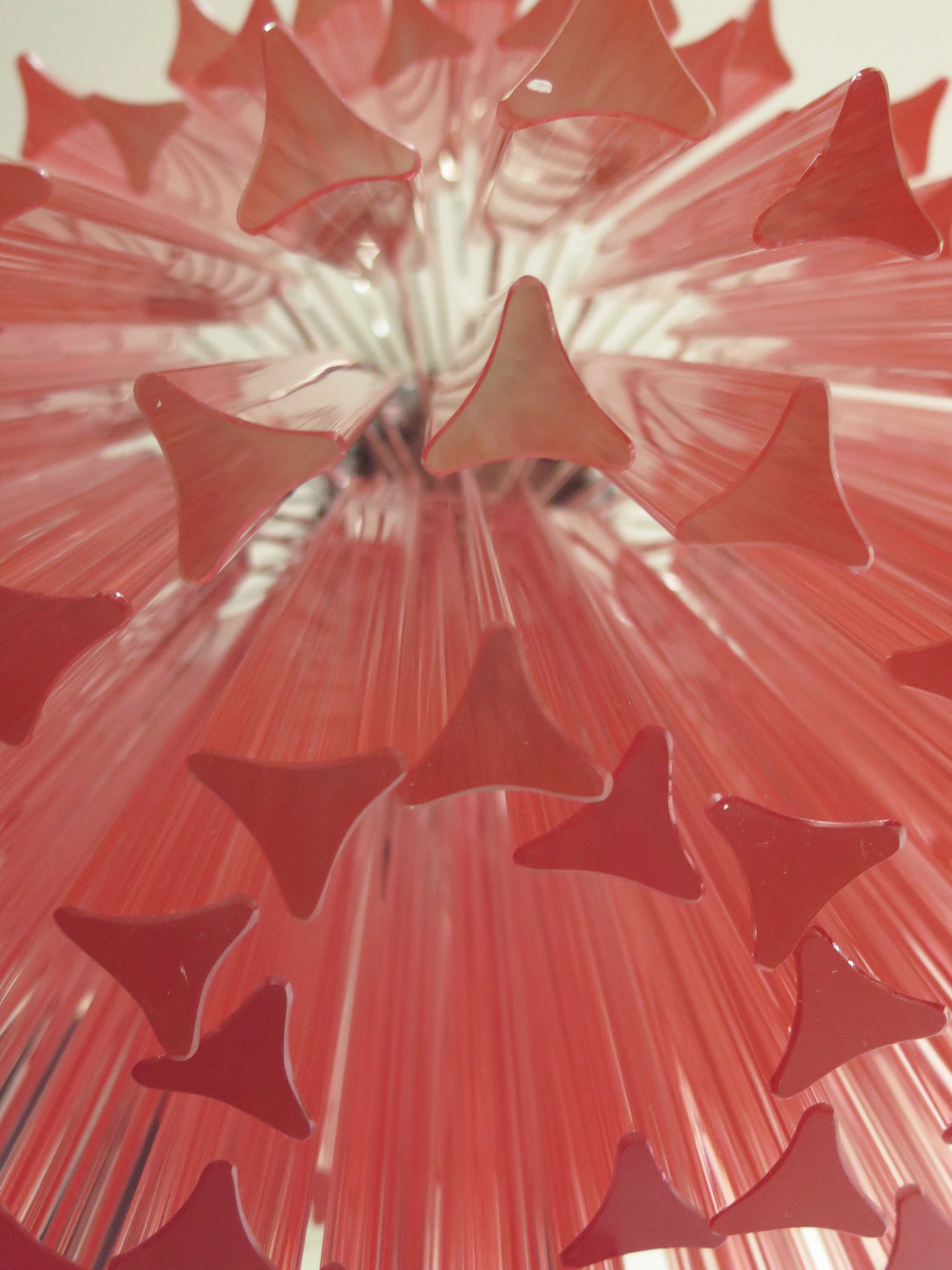 Murano Chandelier – 107 Pink Prism Glass – detail 5 – Murano Classics