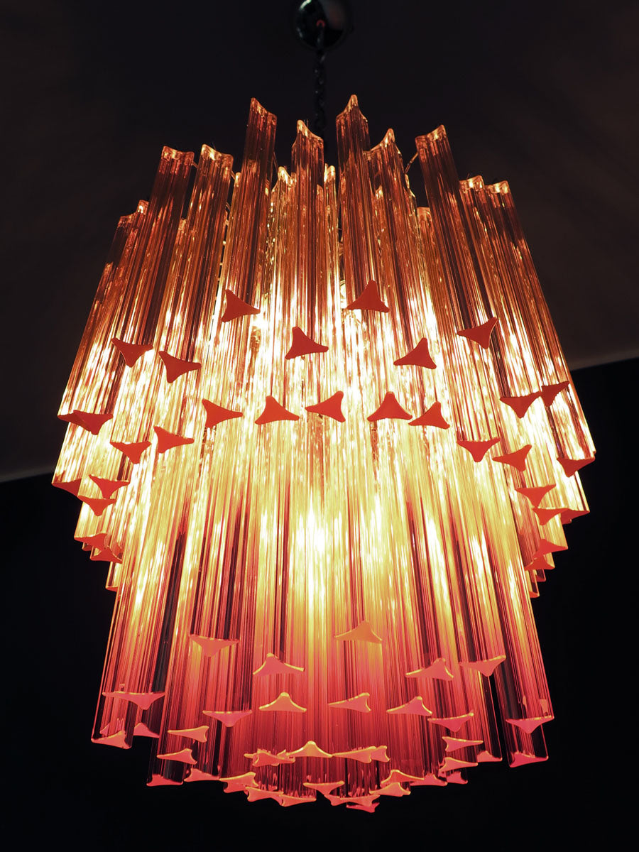 Murano Chandelier – 107 Pink Prism Glass – detail 3 – Murano Classics