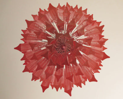 Murano Chandelier | 107 Pink Prism glass