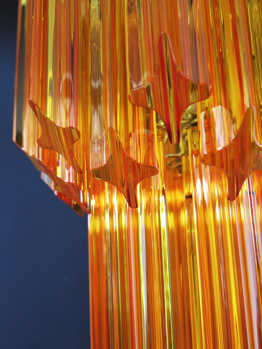Murano Chandelier – 46 Yellow Prism Glass – detail 5 – Murano Classics