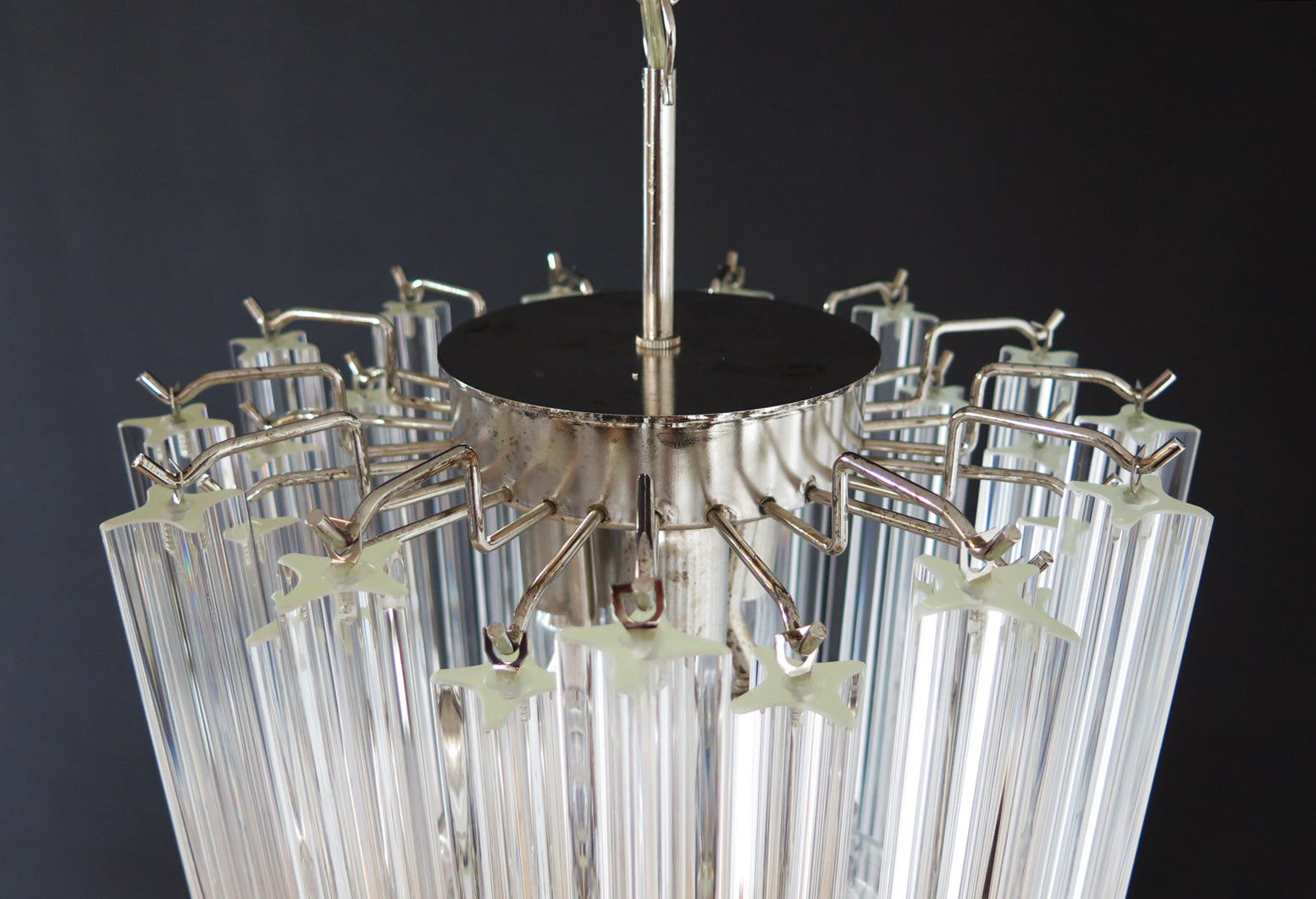 Murano Chandelier – 46 Clear Prism Glass – detail 3 – Murano Classics