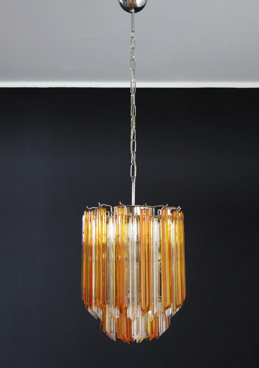 Murano Chandelier | 47 Clear and Yellow Prism Glasses