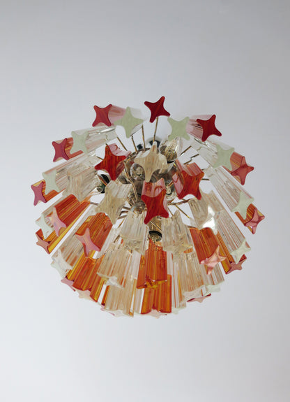 Murano Chandelier | 47 Clear and Yellow Prism Glasses