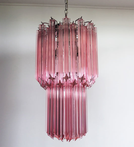 Murano Chandelier | 46 Pink Prism glass