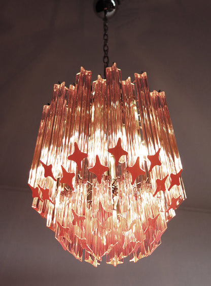 Murano Chandelier | 47 Pink Prism glass