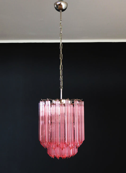 Murano Chandelier | 47 Pink Prism glass