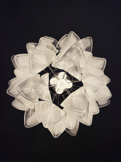 Murano Lysekrone | 41 Hvite Rondiniglass