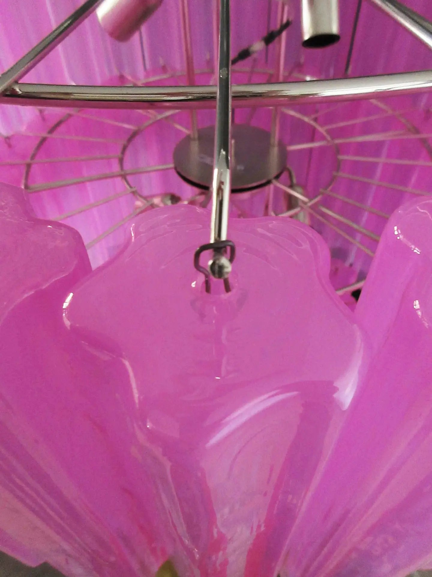 Murano Kronleuchter – 78 Rosa Röhrglas – Detail 4 – Murano Classics