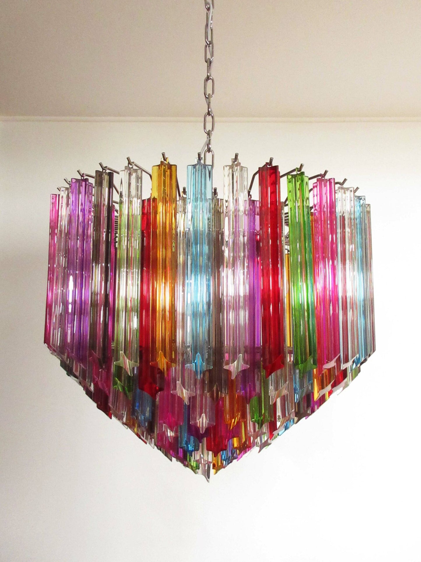 Murano Chandelier | 163 Multicolored Prism Glasses