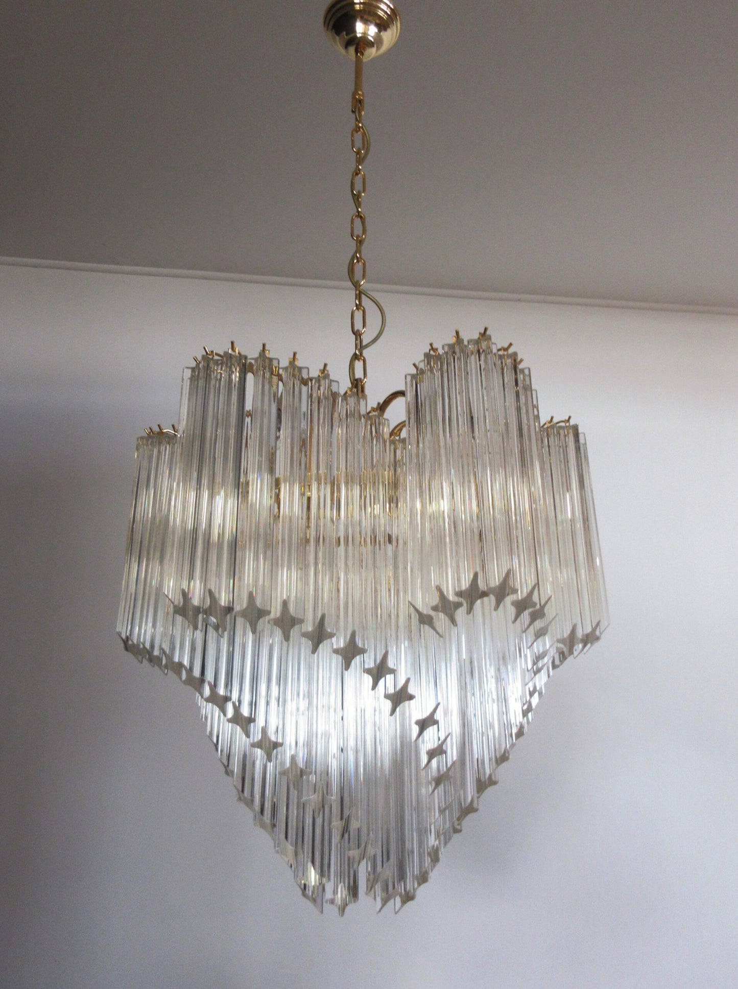 Murano Chandelier | 114 Clear Prism glass