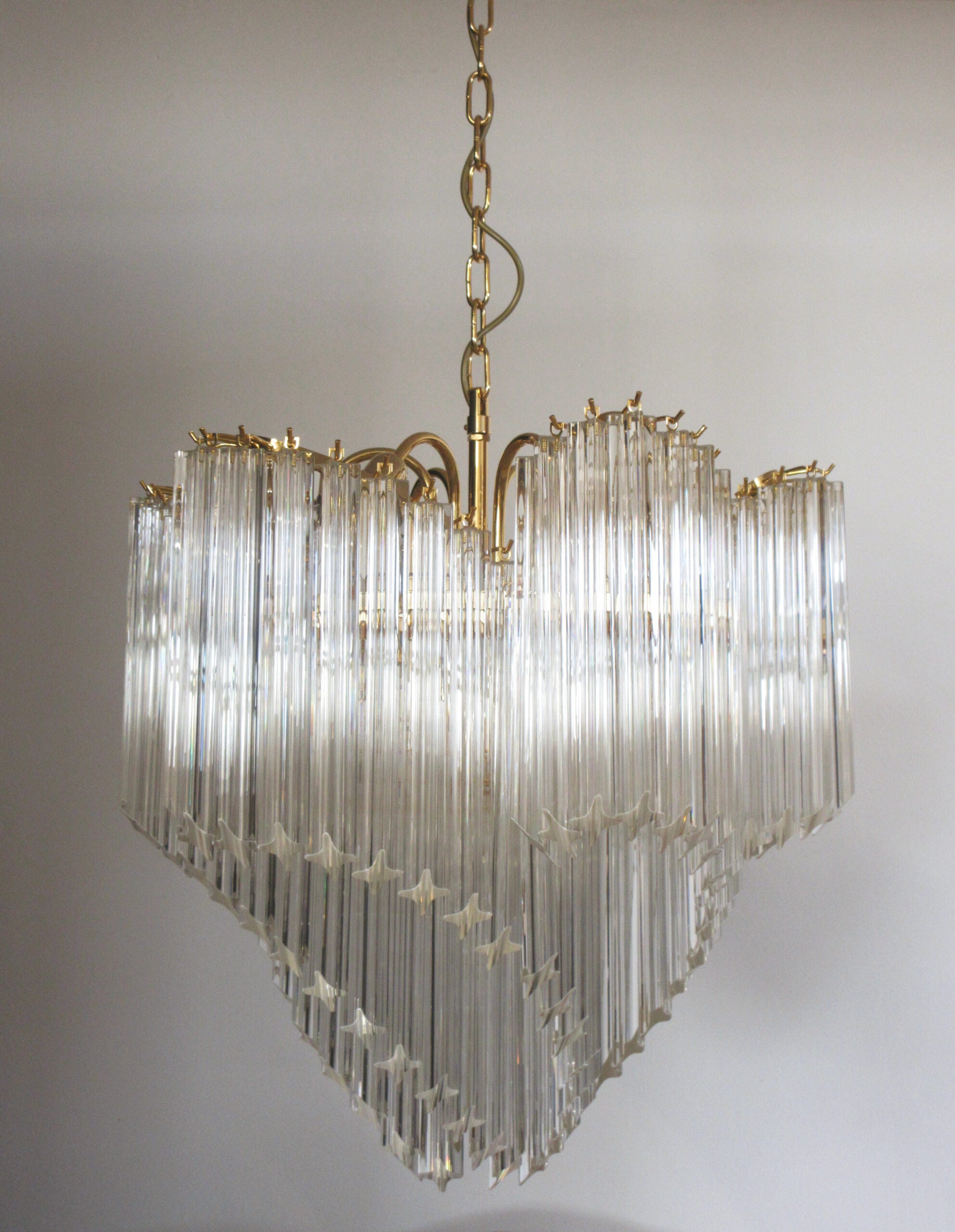 Lampadario Murano – 114 Vetri a Prismi Trasparenti – Murano Classics