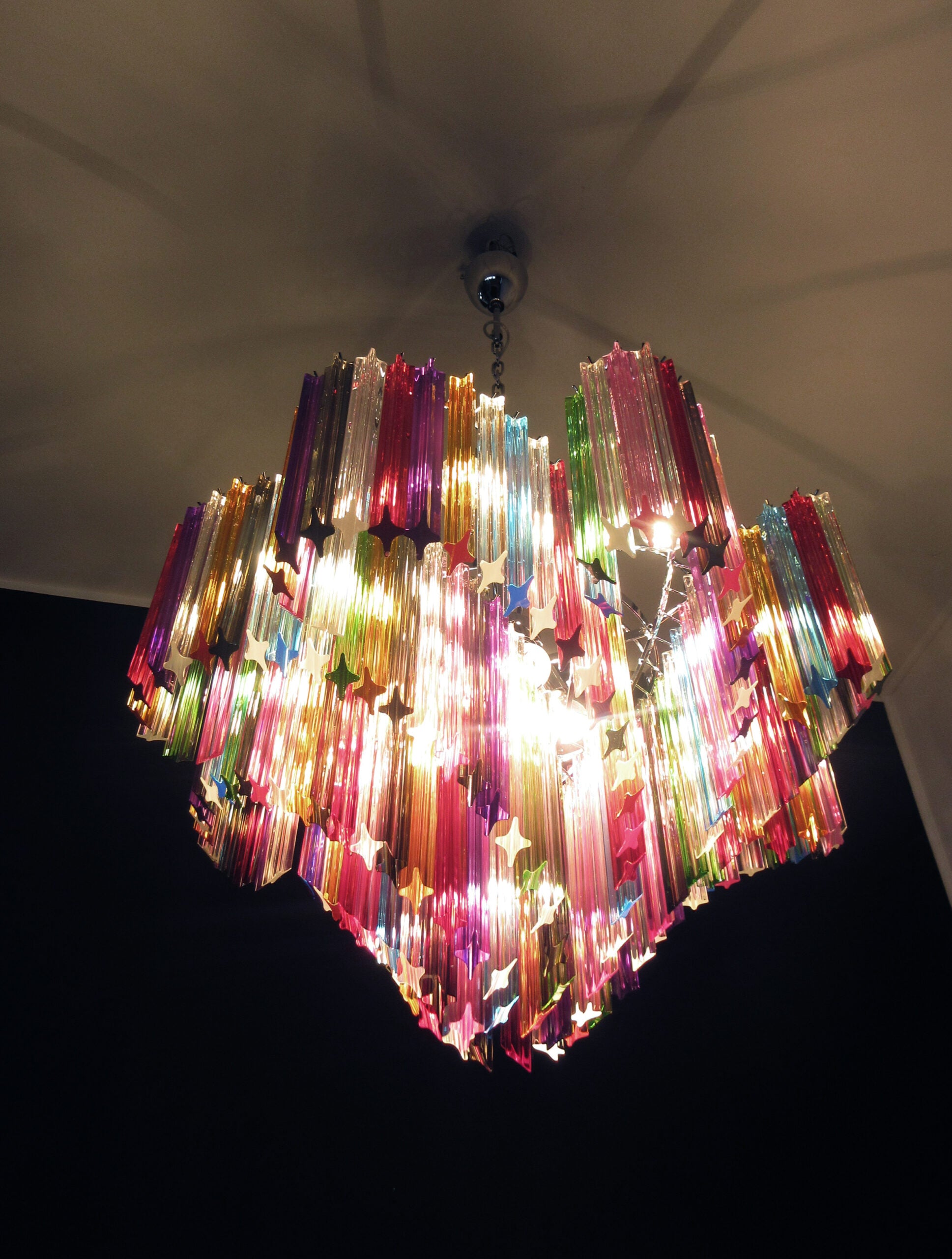 Lustre Murano – 200 Verres à Prismes Multicolores – détail 6 – Murano Classics