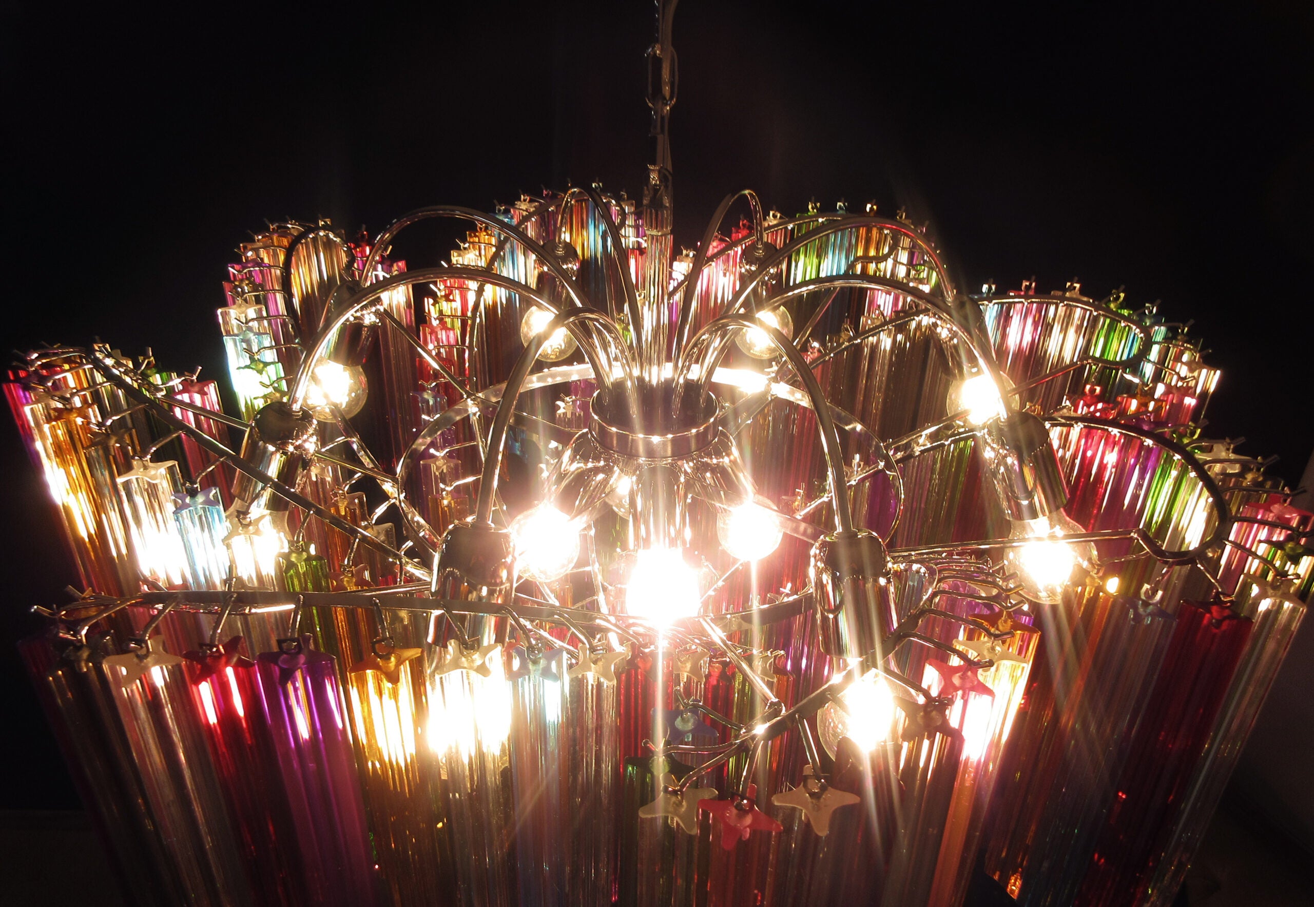 Lustre Murano – 200 Verres à Prismes Multicolores – détail 5 – Murano Classics