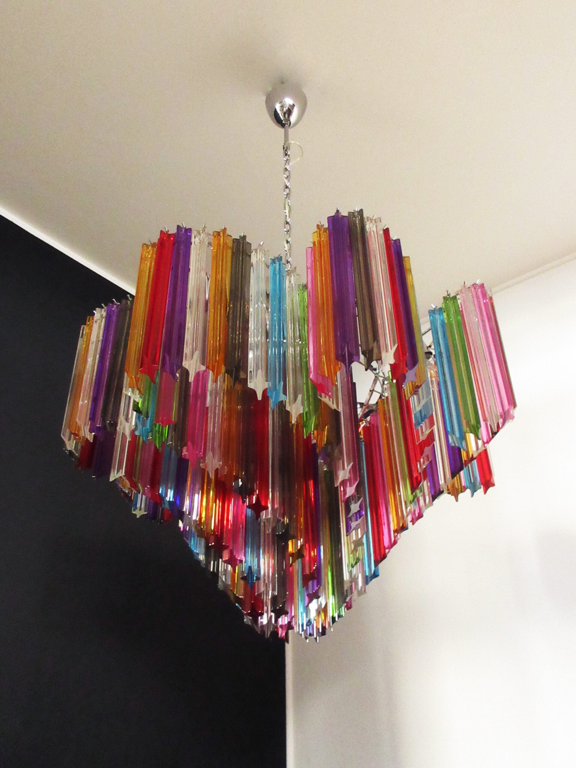 Lustre Murano – 200 Verres à Prismes Multicolores – détail 11 – Murano Classics