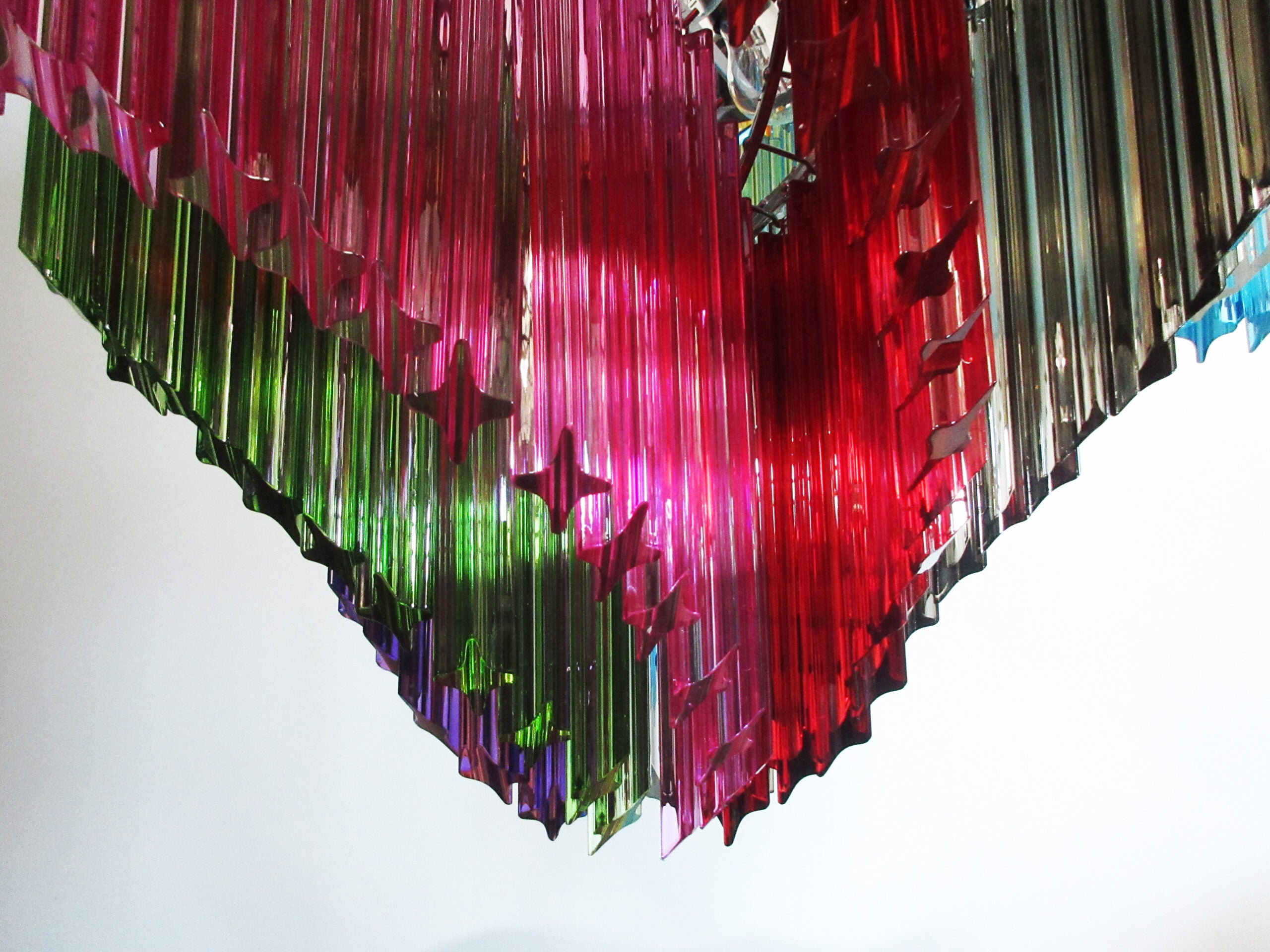 Murano Chandelier – 200 Multicoloured Prism Glass – detail 3 – Murano Classics