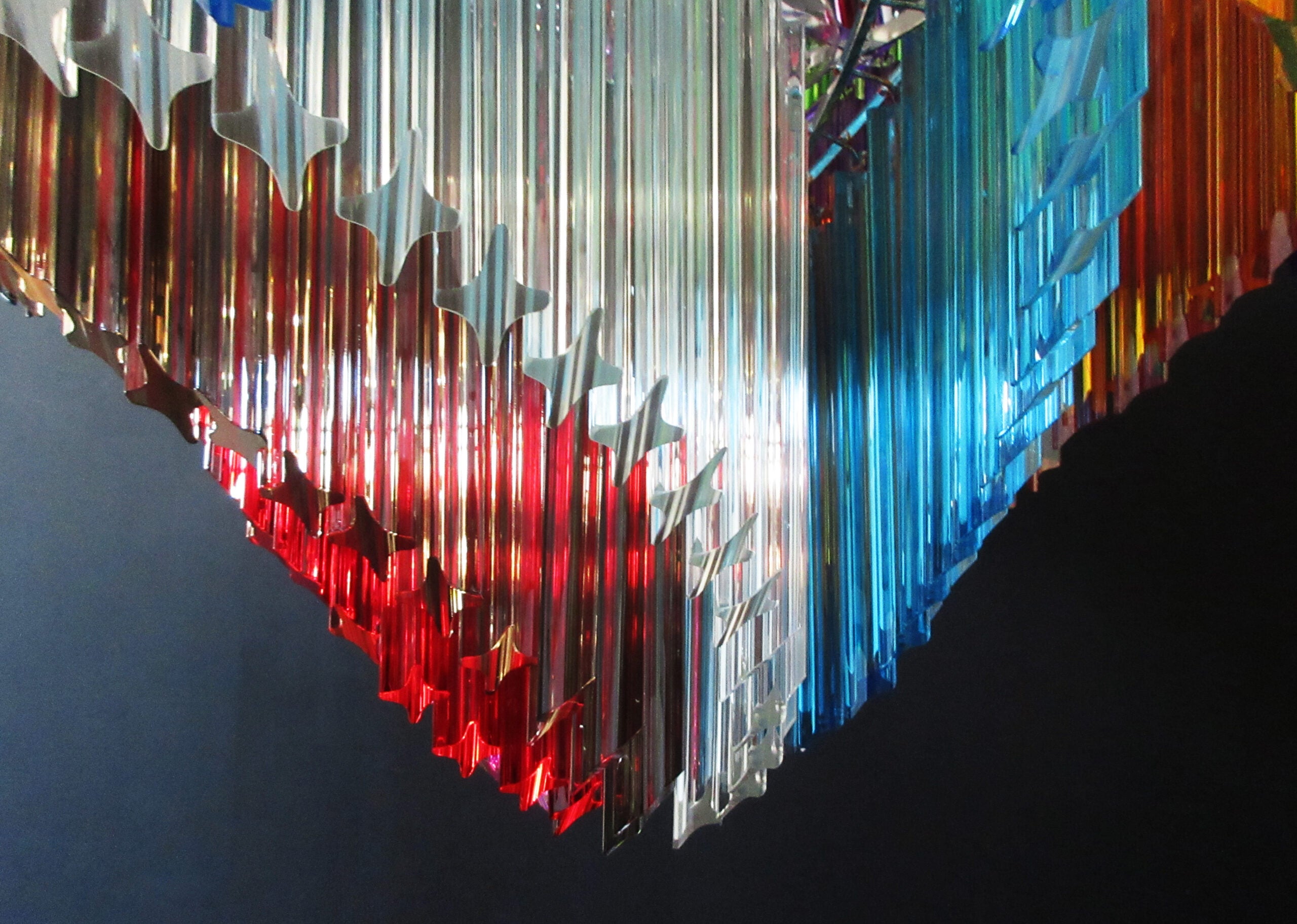 Murano Chandelier – 200 Multicoloured Prism Glass – detail 4 – Murano Classics
