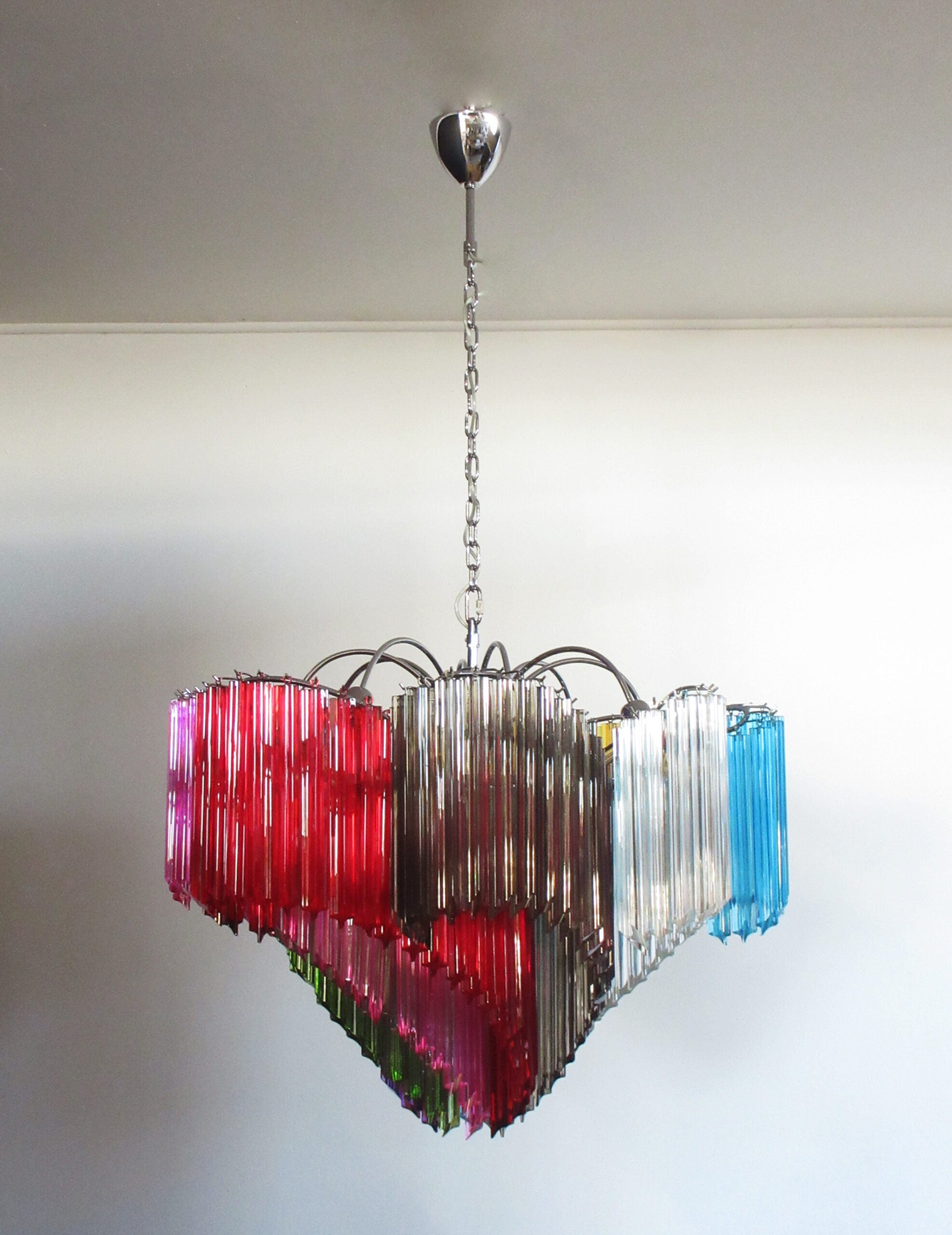Murano Chandelier – 200 Multicoloured Prism Glass – detail 5 – Murano Classics