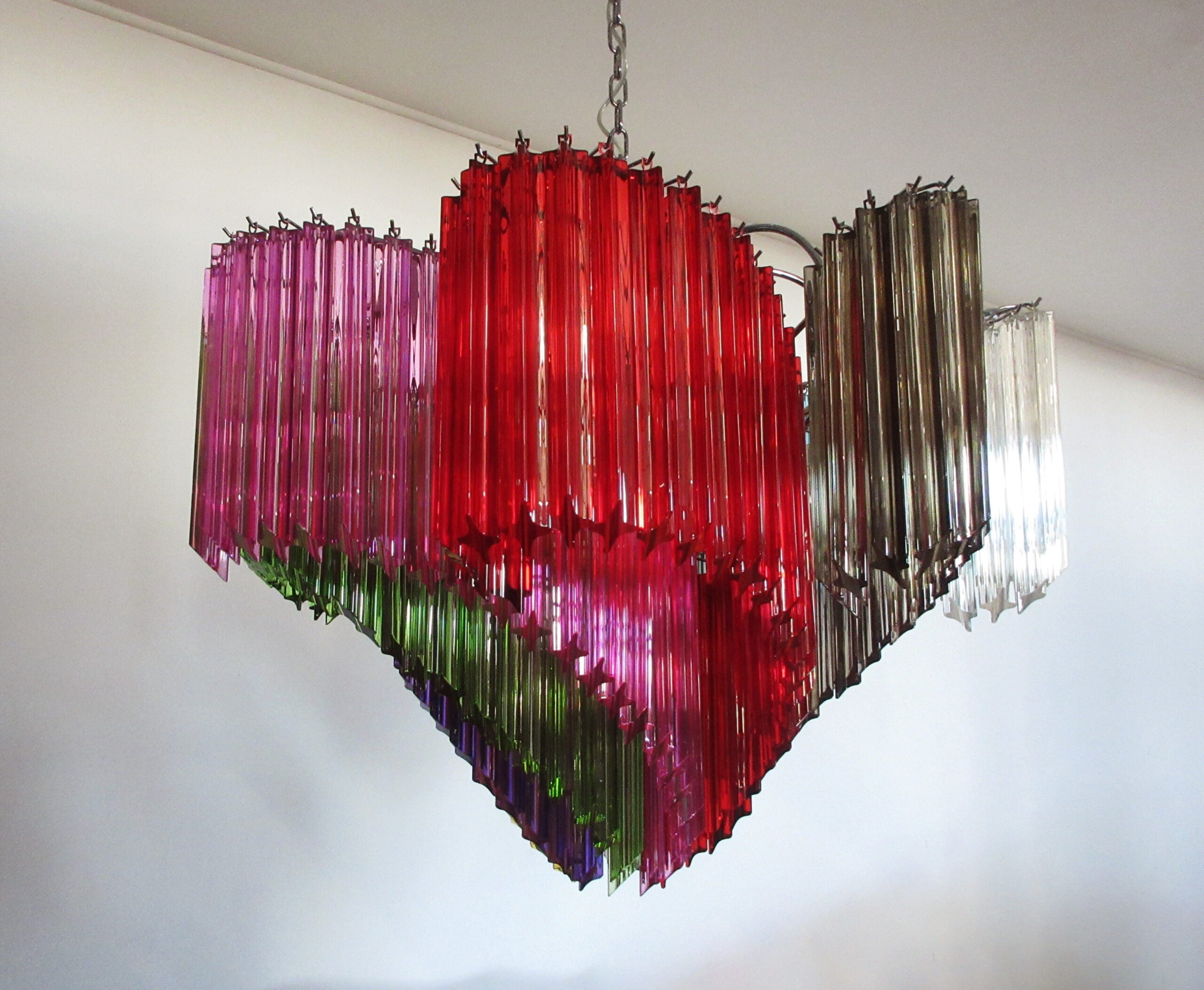 Murano Chandelier – 200 Multicoloured Prism Glass – detail 2 – Murano Classics