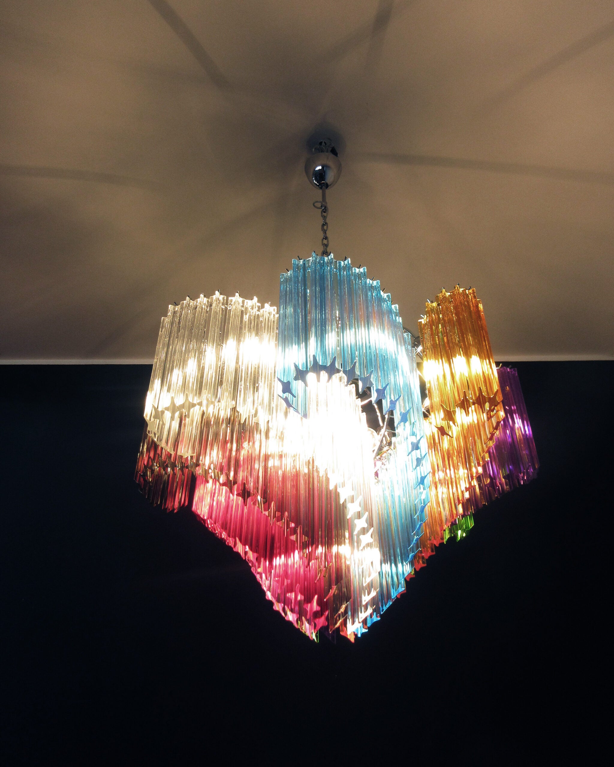 Murano Chandelier – 200 Multicoloured Prism Glass – detail 8 – Murano Classics