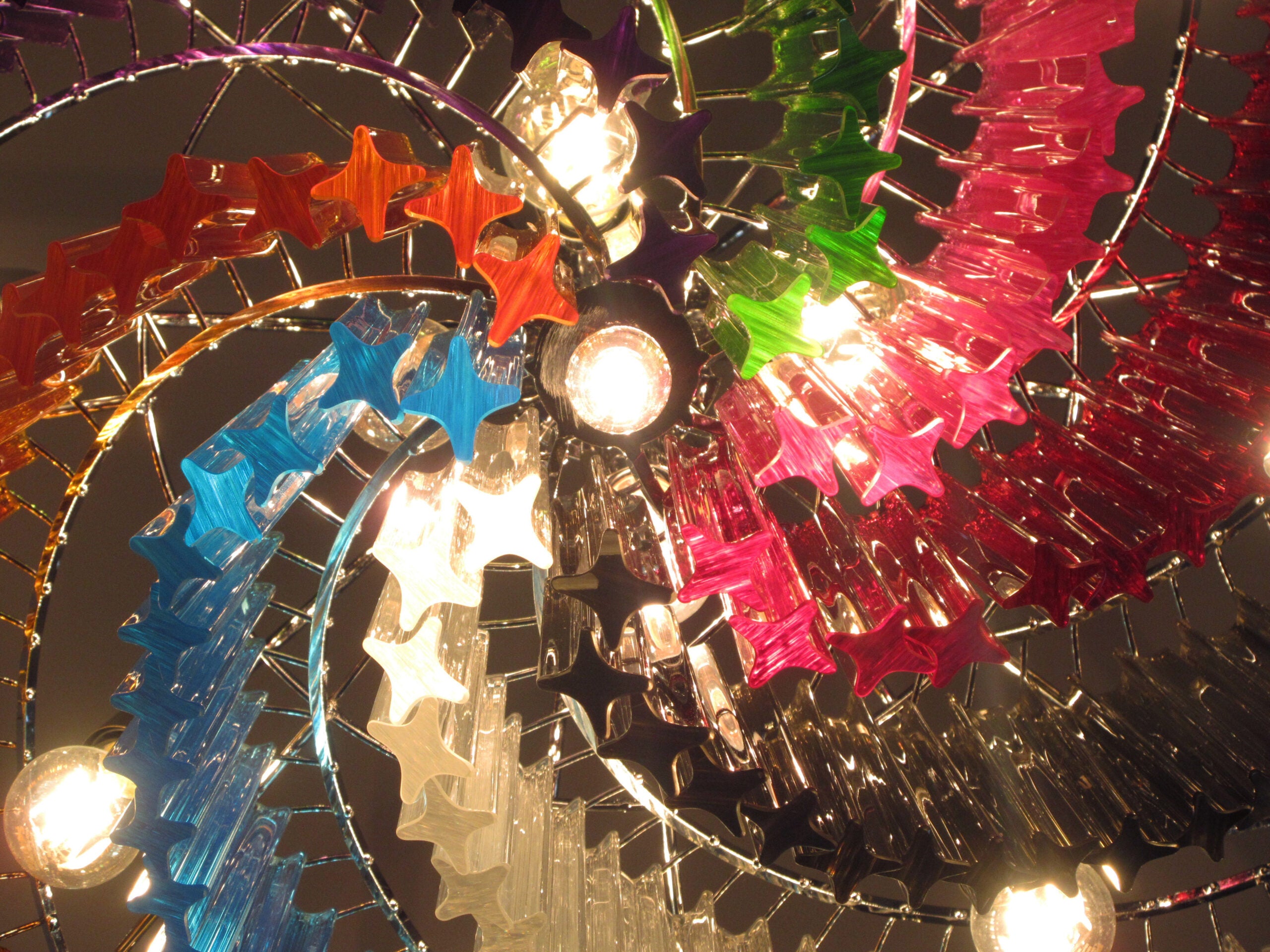 Murano Chandelier – 200 Multicoloured Prism Glass – detail 10 – Murano Classics