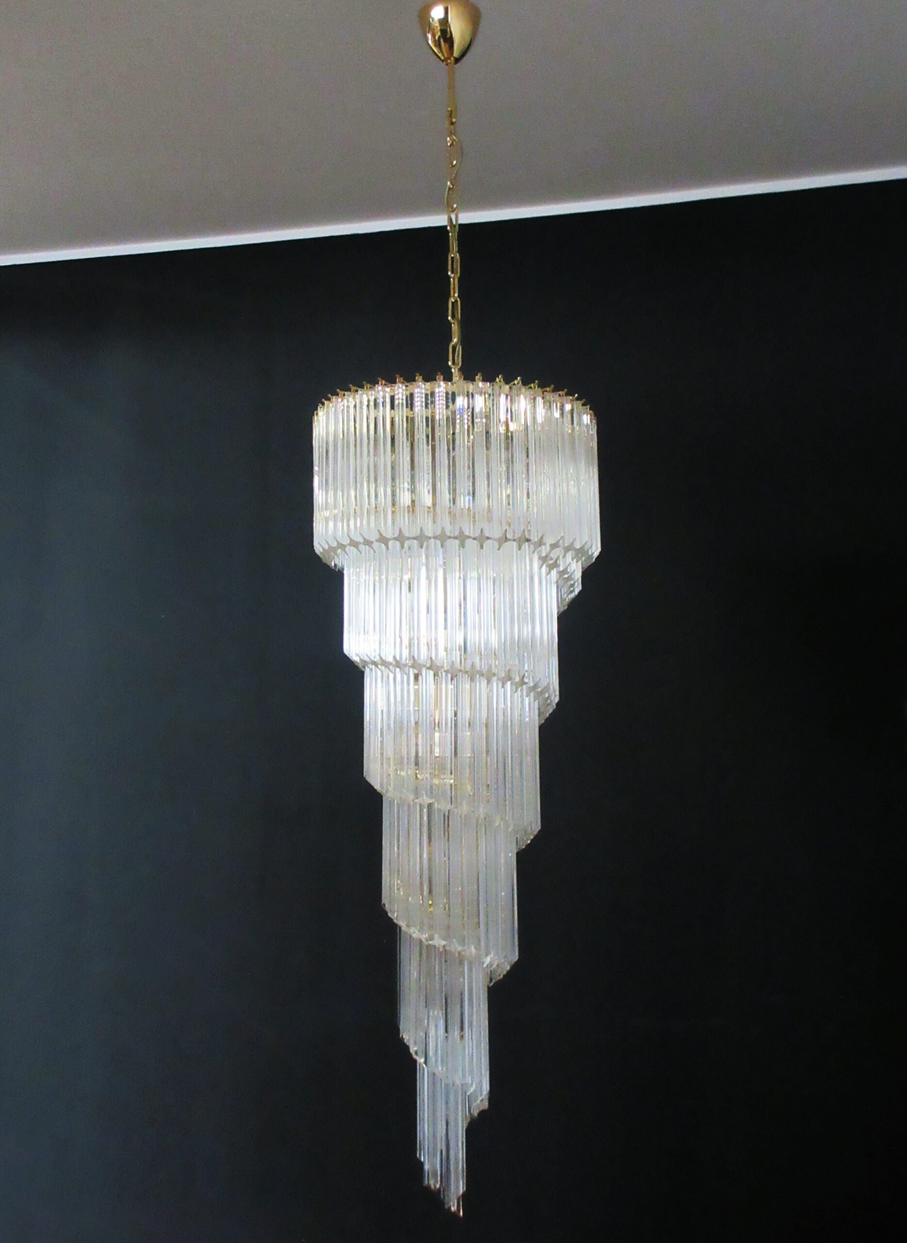 Lampadario Murano – 166 Vetri a Prismi Trasparenti – Murano Classics
